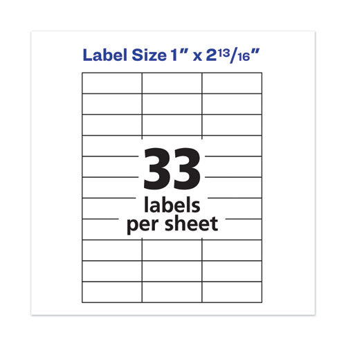 Copier Mailing Labels, Copiers, 1 X 2.81, White, 33/sheet, 100 Sheets/box