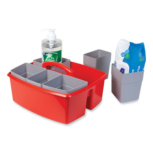 Large Caddy With Sorting Cups, Red, 2/carton