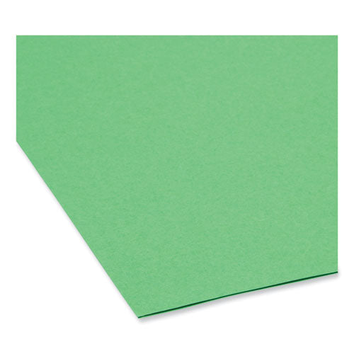 Reinforced Top Tab Colored File Folders, 1/3-cut Tabs: Assorted, Letter Size, 0.75" Expansion, Green, 100/box