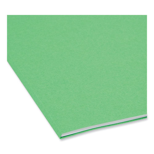 Reinforced Top Tab Colored File Folders, 1/3-cut Tabs: Assorted, Letter Size, 0.75" Expansion, Green, 100/box