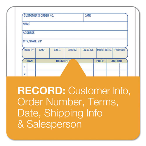 3-part Sales Book, Three-part Carbonless, 3.25 X 7.13, 50 Forms Total