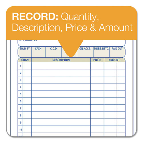 3-part Sales Book, Three-part Carbonless, 3.25 X 7.13, 50 Forms Total