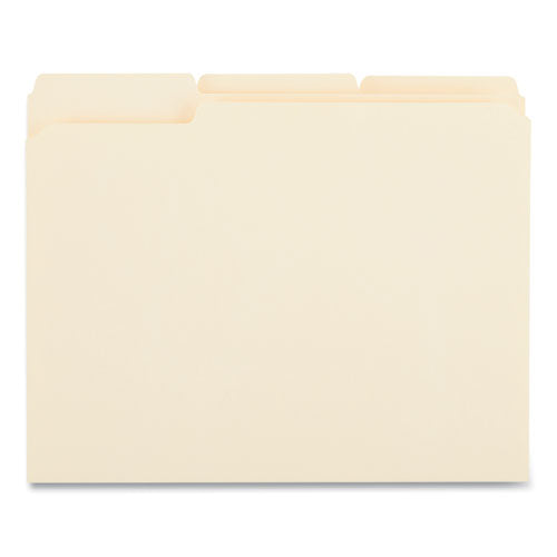 Top Tab File Folders, 1/3-cut Tabs: Assorted, Letter Size, 0.75" Expansion, Manila, 50/box