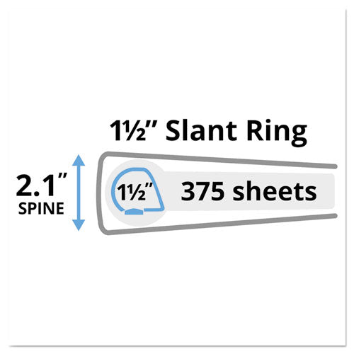 Heavy-duty Non Stick View Binder With Durahinge And Slant Rings, 3 Rings, 1.5" Capacity, 11 X 8.5, Light Blue, (5401)