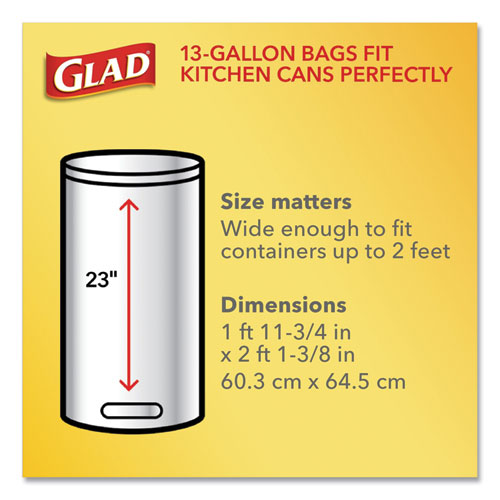 Odorshield Tall Kitchen Drawstring Bags, 13 Gal, 0.72 Mil, 24" X 27.38", White, 80/box