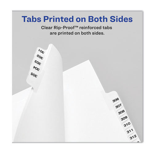 Preprinted Legal Exhibit Side Tab Index Dividers, Avery Style, 25-tab, 351 To 375, 11 X 8.5, White, 1 Set, (1344)