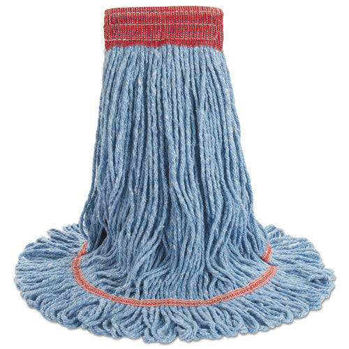 Super Loop Wet Mop Head, Cotton/synthetic Fiber, 5" Headband, Large Size, Blue, 12/carton