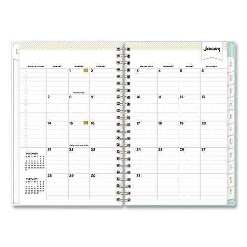 Day Designer Secret Garden Mint Frosted Weekly/monthly Planner, 8 X 5, Multicolor Cover, 12-month (jan To Dec): 2024