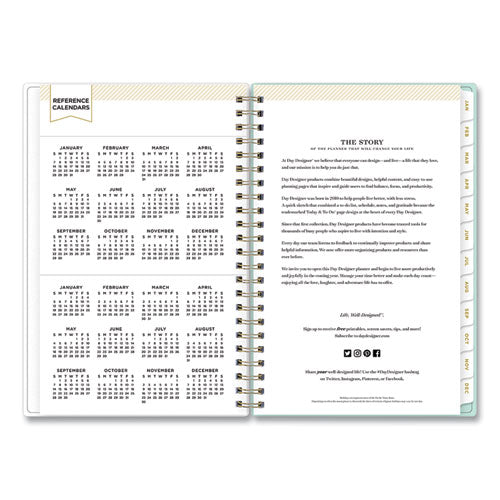 Day Designer Secret Garden Mint Frosted Weekly/monthly Planner, 8 X 5, Multicolor Cover, 12-month (jan To Dec): 2024