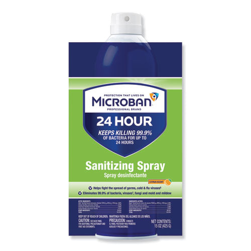 24-hour Disinfectant Sanitizing Spray, Citrus, 15 Oz Aerosol Spray, 6/carton