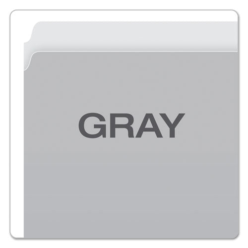 Colored File Folders, Straight Tabs, Letter Size, Gray/light Gray, 100/box