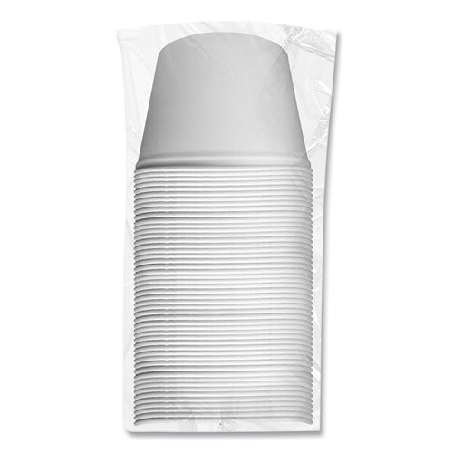 Double Wrapped Paper Bucket, Unwaxed, 53 Oz, White, 50/pack, 6 Packs/carton