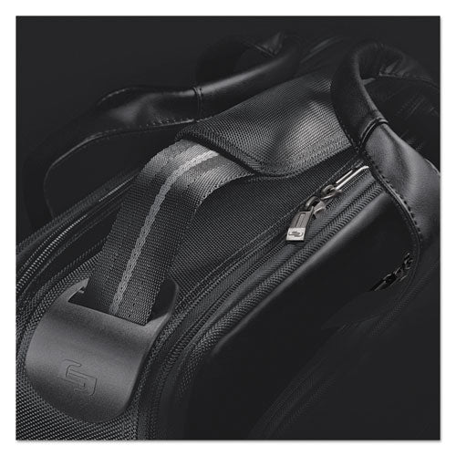 Classic Smart Strap Briefcase, Fits Devices Up To 16", Ballistic Polyester, 17.5 X 5.5 X 12, Black