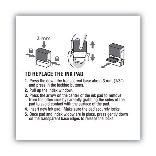 Replacement Ink Pad For 2000plus 1si30pgl, 1.94" X 0.25", Black