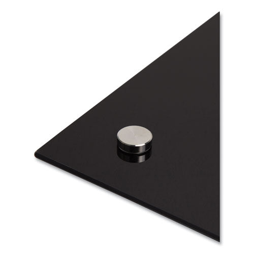 Glass Dry Erase Board, 47 X 35, Black Surface