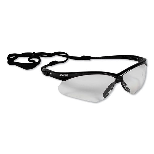 Nemesis Safety Glasses, Black Frame, Clear Lens