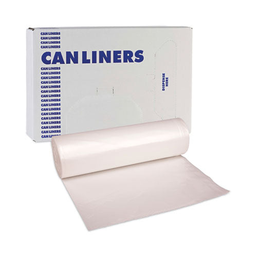 High-density Can Liners, 60 Gal, 11 Microns, 38" X 58", Natural, 25 Bags/roll, 8 Rolls/carton
