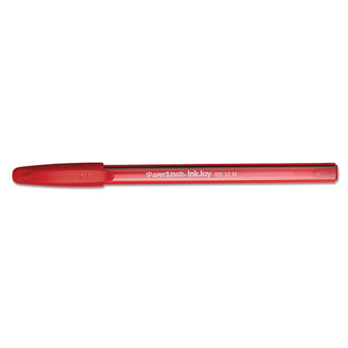 Inkjoy 100 Ballpoint Pen, Stick, Medium 1 Mm, Red Ink, Translucent Red Barrel, Dozen