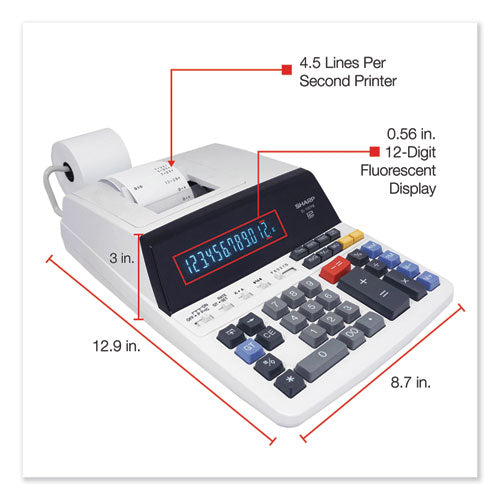 El1197piii Two-color Printing Desktop Calculator, Black/red Print, 4.5 Lines/sec