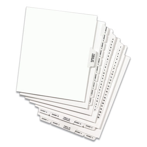 Preprinted Legal Exhibit Side Tab Index Dividers, Avery Style, 26-tab, B, 11 X 8.5, White, 25/pack, (1402)