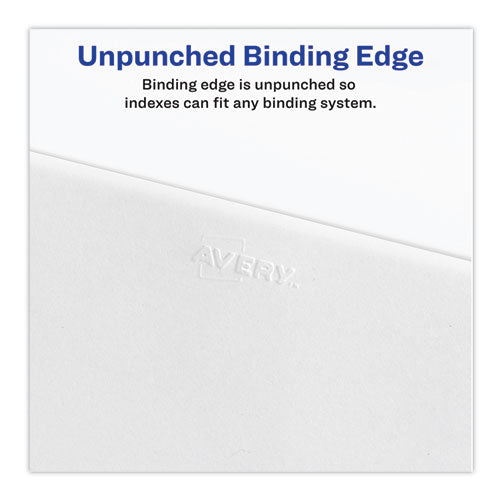 Preprinted Legal Exhibit Side Tab Index Dividers, Avery Style, 10-tab, 11, 11 X 8.5, White, 25/pack