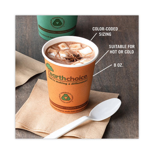 Earthchoice Compostable Paper Cup,, 8 Oz, Orange, 1,000/carton