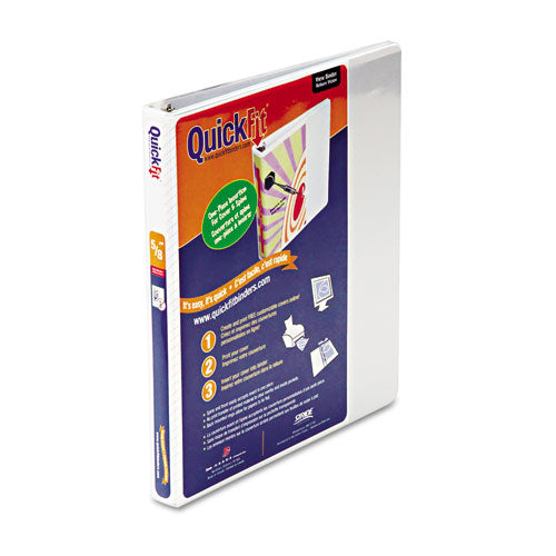 Quickfit D-ring View Binder, 3 Rings, 2" Capacity, 11 X 8.5, White