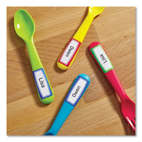 Avery Kids Handwritten Identification Labels, 1.75 X 0.75, Border Colors: Blue, Green, Red, 12 Labels/sheet, 5 Sheets/pack