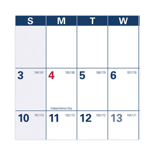 Academic Erasable Reversible Extra Large Wall Calendar, 48 X 32, White/blue/red, 12 Month (july To June): 2023 To 2024