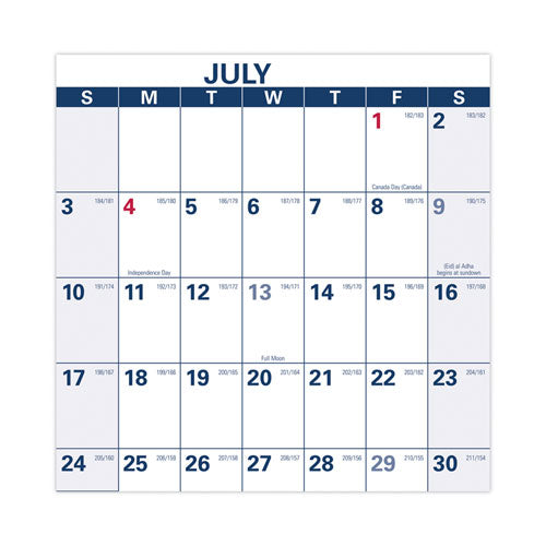 Academic Erasable Reversible Extra Large Wall Calendar, 48 X 32, White/blue/red, 12 Month (july To June): 2023 To 2024