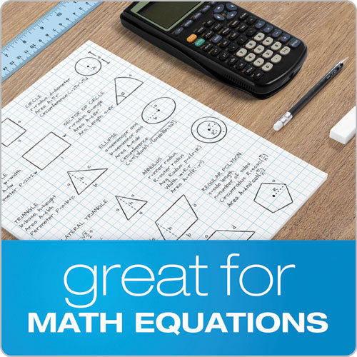 Cross Section Pads, Cross-section Quadrille Rule (4 Sq/in, 1 Sq/in), 50 White 8.5 X 11 Sheets