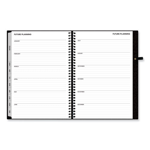 Aligned Weekly/monthly Notes Planner, 8 X 5, Black Cover, 12-month (jan To Dec): 2024