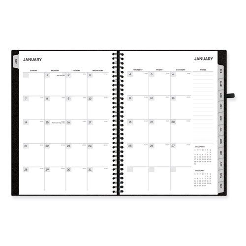 Aligned Weekly/monthly Notes Planner, 8 X 5, Black Cover, 12-month (jan To Dec): 2024