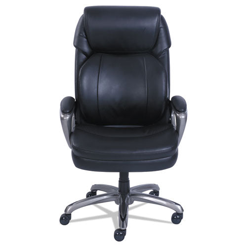 Cosset Big And Tall Executive Chair, Supports Up To 400 Lb, 19" To 22" Seat Height, Black Seat/back, Slate Base