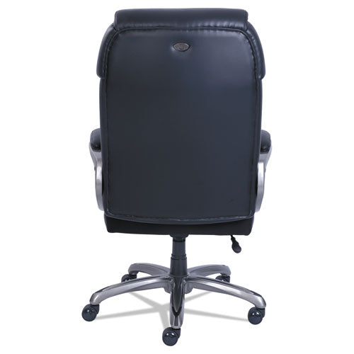 Cosset Big And Tall Executive Chair, Supports Up To 400 Lb, 19" To 22" Seat Height, Black Seat/back, Slate Base