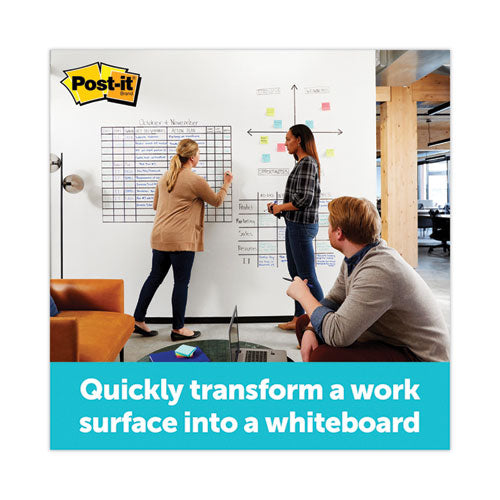 Dry Erase Surface, 50 Ft X 4 Ft, White Surface