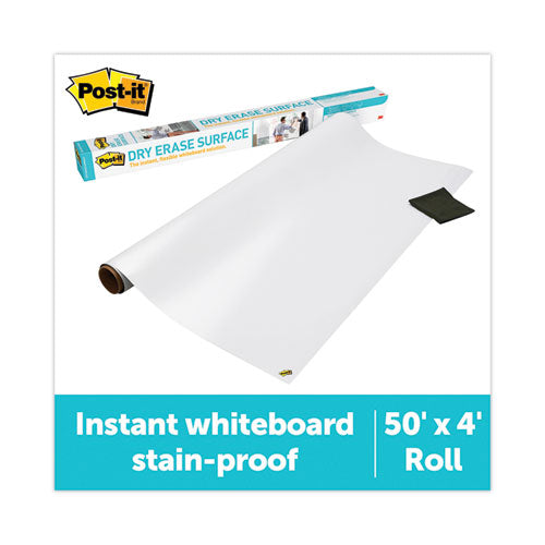 Dry Erase Surface, 50 Ft X 4 Ft, White Surface