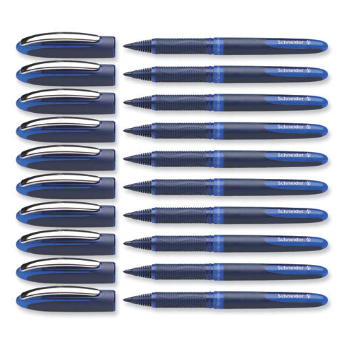 One Business Roller Ball Pen, Stick, Fine 0.6 Mm, Blue Ink, Blue Barrel, 10/box