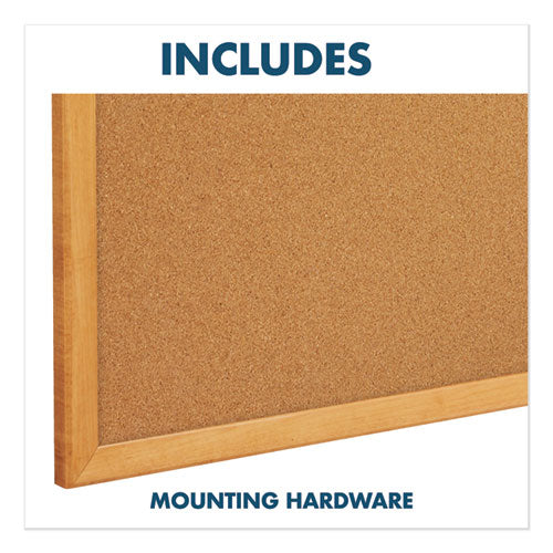 Bulletin/dry-erase Board, Melamine/cork, 36 X 24, Brown/white Surface, Oak Finish Frame