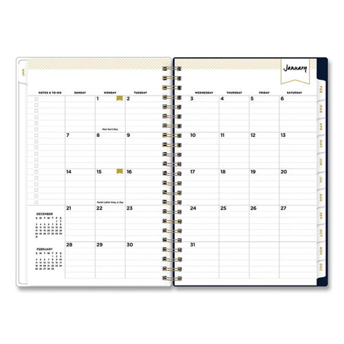 Day Designer Peyton Create-your-own Cover Weekly/monthly Planner, Floral Artwork, 8 X 5, Navy Cover, 12-month (jan-dec): 2024