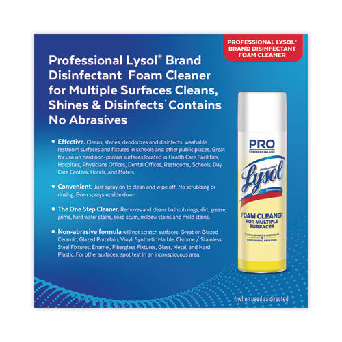 Disinfectant Foam Cleaner, 24 Oz Aerosol Spray, 12/carton