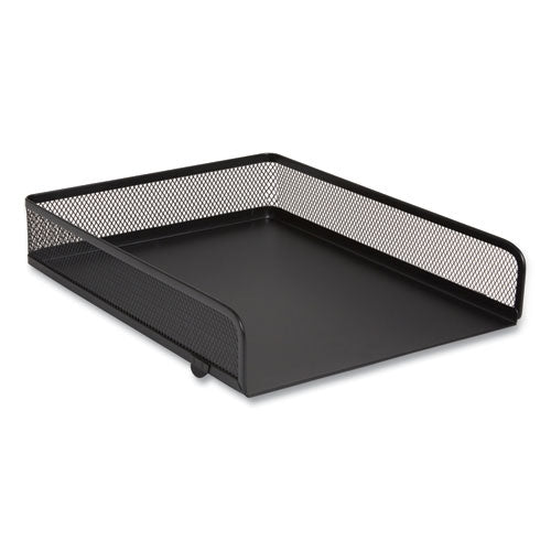 Front-load Stackable Wire Mesh Document Tray, 1 Section, Letter-size, 9.37 X 12.48 X 2.32, Matte Black