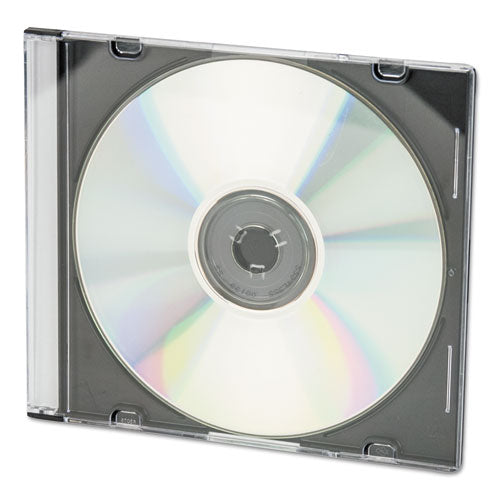 Cd/dvd Slim Jewel Cases, Clear/black, 25/pack