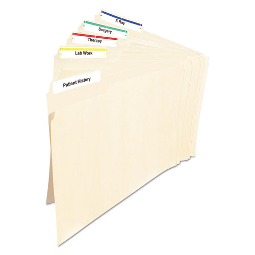 Permanent Trueblock File Folder Labels With Sure Feed Technology, 0.66 X 3.44, White, 30/sheet, 25 Sheets/pack