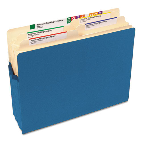 Colored File Pockets, 1.75" Expansion, Letter Size, Blue