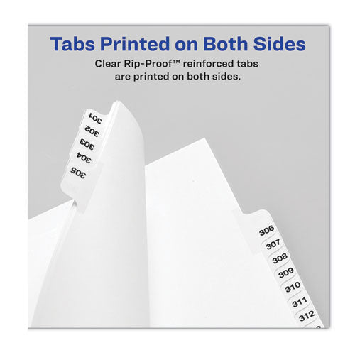 Preprinted Legal Exhibit Side Tab Index Dividers, Avery Style, 10-tab, 25, 11 X 8.5, White, 25/pack, (1025)