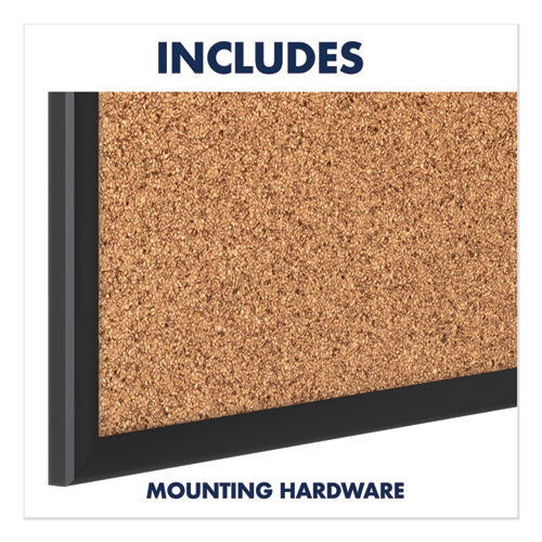 Classic Series Cork Bulletin Board, 24 X 18, Tan Surface, Black Aluminum Frame