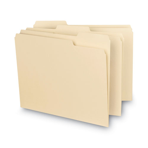 Interior File Folders, 1/3-cut Tabs: Assorted, Letter Size, 0.75" Expansion, Manila, 100/box