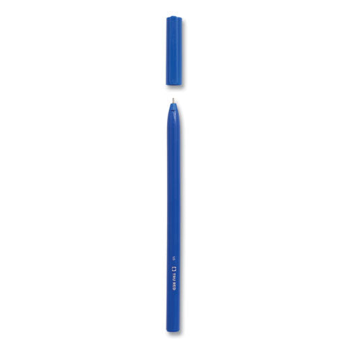 Ballpoint Pen, Stick, Medium 1 Mm, Blue Ink, Blue Barrel, Dozen