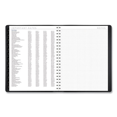 Contemporary Weekly/monthly Planner, Vertical-column Format, 11 X 8.25, Black Cover, 12-month (jan To Dec): 2024